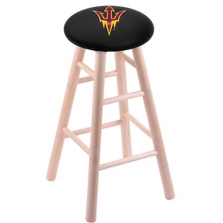 Maple Bar Stool,Natural Finish,Arizona State Pitchfork Seat